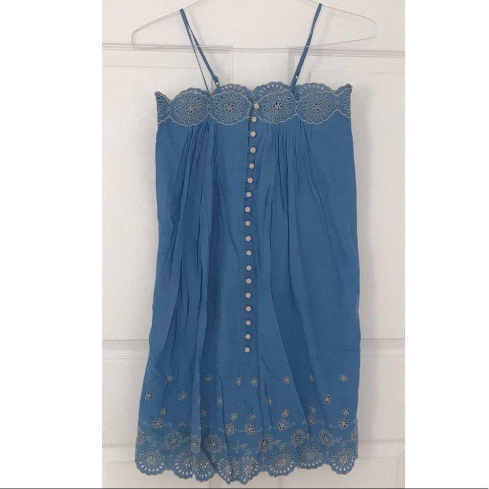 NWT Gap Girls Blue Embroidered Dress